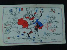 Vintage 1951 Postcard Celebrating Paris, France's 2000 Birthday picture