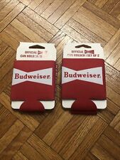 Official BUDWEISER Can Holder Koozies - 2 Sets of 2 - NEW picture
