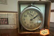 Antique 1925 Nickel Finish Westclox Peg Leg Baby Ben Alarm Clock picture