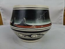 Vintage Navajo Signed Adakai Pottery Vessel with desert scene picture