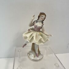 Vintage Ballerina Porcelain Figurine Made in Japan MCM Feminine Decor Pink picture
