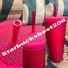 Starbucks Spring 2023 Cold Cup Matte Raspberry Pink Studded  picture