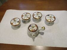 Vintage 4 Cup With Lids And Tea Pot Marked Japan. picture