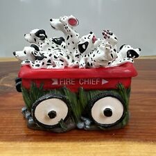 1992 Chariots of Fire - Dalmations Trinket Music Box Fire Chief Red Wagon picture