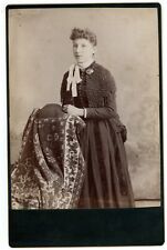 Antique Circa 1880s Cabinet Card Swihart Beautiful Young Woman West Salem, Ohio picture