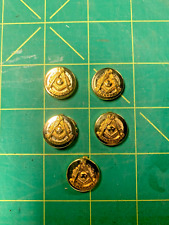 Vintage Masonic Gold-colored Button Cover Set  - Compass and Square Symbol picture
