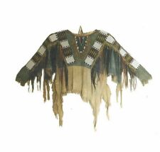 Old American Style Handmade Dakota Beaded Suede Hide Powwow War Shirt PWP127 picture