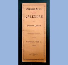 1890 antique UNUSED SUPREME COURT CALENDAR BOOK warren county, albany ny,legal picture