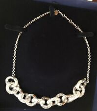 Swarovski Crystal 5180117 Chain Link Stardust White Crystal Plated  Necklace 18” picture