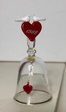 AVON 1988 Heart Songs Lovebirds Love Crystal Glass BELL Gold Trim Valentines Vtg picture