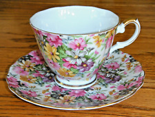 Vintage SHAFFORD Pattern #9600 Floral Chintz Footed Cup & Saucer Set picture
