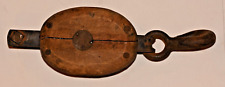 Antique Wooden Block & Tackle Pulley W/Hook~  Great Antique Piece picture
