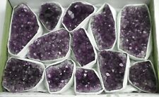 12 Pc Lot Flat Amethyst Crystal Geode Cluster - 2 lbs 4 oz -  Bulk  - AMY270 picture