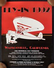 1992 Watsonville California Airplane Fly-In Air Show Poster Antique Warbird picture