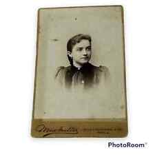 Cabinet Card Woman Girl Portrait Sepia Philadelphia PA Victorian Antique picture