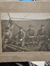 Antique Photo 4 Men Hats Smoking Workers Cabinet Card picture