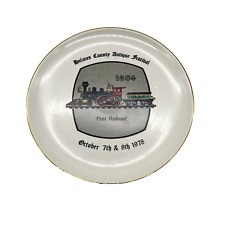 1978 Homes County Antique Festival Collectible Plate 1854 First Railroad/Trains picture