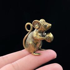 Tabletop Figurine Brass Mouse Animal Statue Sculpture Home Decor Gift picture
