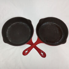 Lot of 2 Technique Cast Iron  Enamelware Skillet NEW 8 x 8 in Red picture