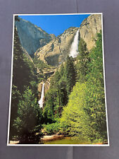 Postcard Beautiful Upper & Lower Falls Yosemite National Park California Chrome picture