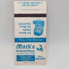 Vintage Matchbook Mark's Seafood House 1123 Bank Street Ottawa  picture