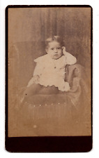 ANTIQUE CDV C. 1880s J.P. NEILER LITTLE GIRL IN DRESS SHARPSVILLE PENNSYLVANIA picture