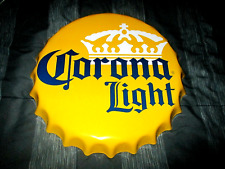 Large CORONA LIGHT BEER 3-Dimensional Metal Bottle Cap Wall Sign Decor #05 - NEW picture