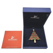 Vintage SWAROVSKI 2003 Christmas Tree Brooch Red, Green & Clear Stones picture