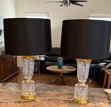 Glasss and Gold Lamps Vintage set of 2 picture