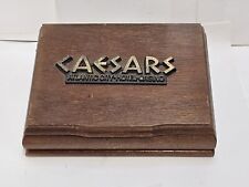 Vintage Caesars Atlantic City Casino Playing Cards Wood Storage Box picture