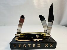 Case Pocket Knife Olive Green Bone Peach Seed Jig Stockman 3 Blades 6347SS TSC picture