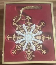 Lenox Gilded Pearl Snowflake Christmas Ornament In Original Box Mint picture