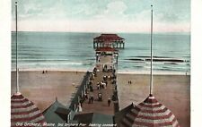 Old Orchard ME-Maine, Old Orchard Pier Looking Seaward Beach, Vintage Postcard picture