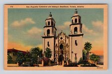 Tucson AZ-Arizona, San Augustin Cathedral, Religion, Vintage Souvenir Postcard picture