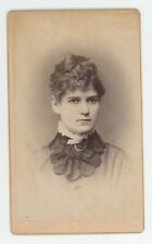 Antique CDV Circa 1870s Beautiful Young Woman In Stunning Victorian Era Dress picture