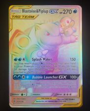 Blastoise & Piplup GX 253/236 Cosmic Eclipse Secret Rainbow Rare NM Pokémon  picture