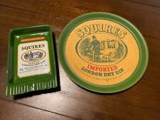 Vintage Squires Imported London Dry Gin 11” Plastic & Cork Tray And Ashtray picture