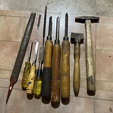 Vintage Lot of Chisels  Keystone Wood Tools Plus Shark O Lite Files And More picture