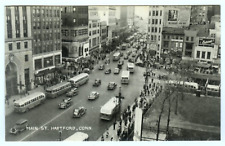 Hartford Connecticut CT Main Street View Postcard Old Cars Buses picture