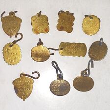 Vintage 1949-1965 Sangamon County Illinois Brass Dog Tax Tags Large Lot picture