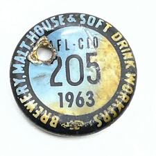 VTG 1963 AFL-CIO 205 Brewery Malt House Soft Drink Workers Pinback Button SD9 picture