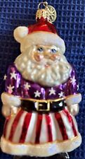 Christopher Radko Yankee Snickerdoodle Santa Claus Glass Christmas Ornament picture