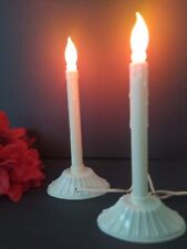 Set Of 2 Electric Christmas Candles Color Glass Bulb Drip Wax 11