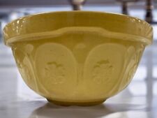 Vintage Yellow Ware Mixing Bowl ~ Notched Rim ~ Floral Detail picture