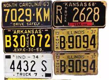 TRUCK license Plates - 6 expired license plates; pair; NC,ARK,IL,IND '37-74 picture