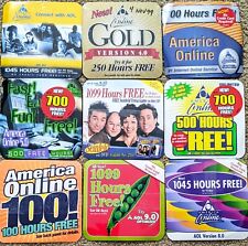 LOT of 9 America Online Collectible / Install Discs, AOL CD Versions 3.0-9.0 picture