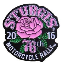 2016 Sturgis Motorcycle Rally 76th Anniversary Rose Enamel Pin picture