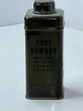 Vintage US Military Issue Foot Powder Drab Army Green 3 1/2 oz Tin / Shaker picture