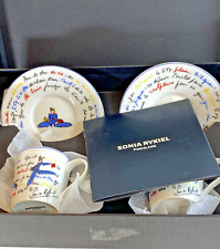 Sonia Rykiel France Designer Porcelain Demitasse Cups & Saucers in Original Box picture