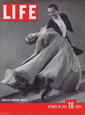 1939 Vintage LIFE MAGAZINE COVER (only) GREATEST DANCING COUPLE - No Add. Label picture